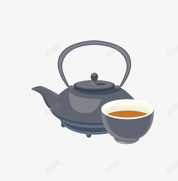 水壶和茶水手绘图png免抠素材_88icon https://88icon.com 喝茶 手绘图 沏茶 泡茶 简图 茶壶 茶杯 茶水