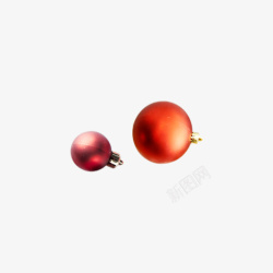红色圣诞装饰圆球元素素材