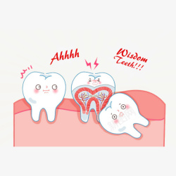 难过牙齿卡通智齿牙痛图示高清图片