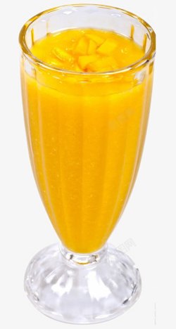 芒果汁玻璃杯装芒果茶高清图片