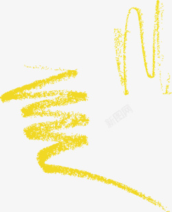 手绘莲花图案刷黄色彩色铅笔笔刷图案矢量图高清图片