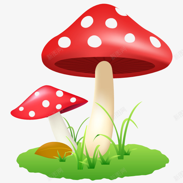 手绘卡通红色白点蘑菇png免抠素材_88icon https://88icon.com 动漫 动画 卡通 手绘 插画 红色白点蘑菇 菌类 野外蘑菇