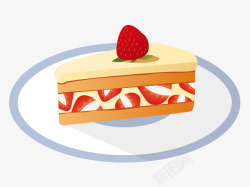 切块草莓芝士奶油切块手绘蛋糕草莓手绘蛋矢量图高清图片