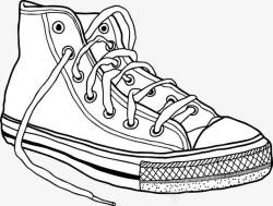 运动鞋素描帆布鞋手绘图高清图片