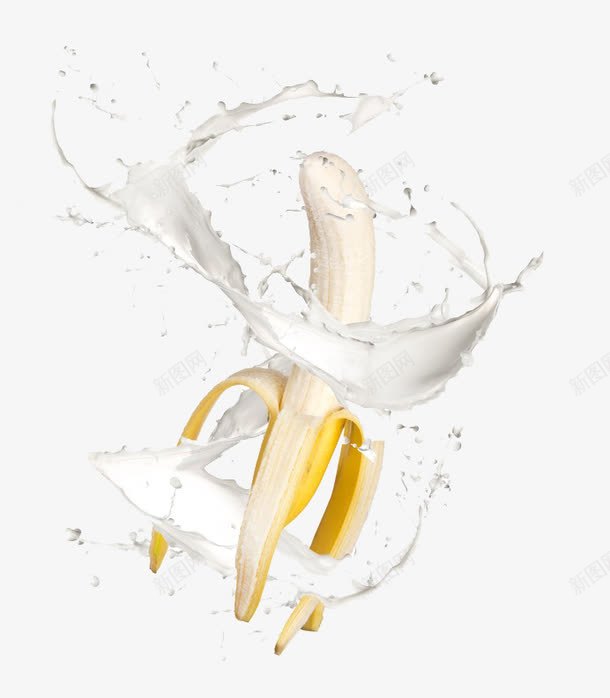 牛奶香蕉png免抠素材_88icon https://88icon.com 乳白色 喷溅 大香蕉大 水果 饮料