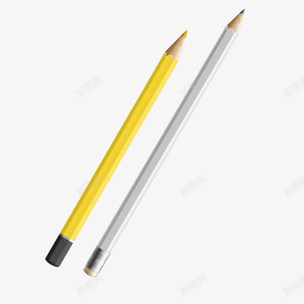 彩色绘画铅笔和普通铅笔png免抠素材_88icon https://88icon.com 学习用品 彩铅 素描笔 铅笔
