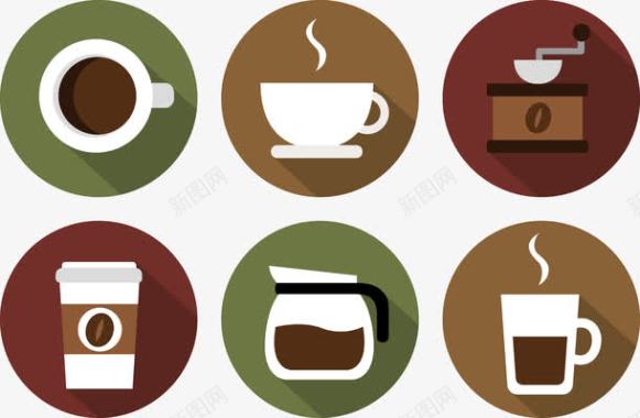 茶壶茶杯素材咖啡集合图标图标