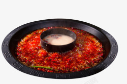 黑色锅卡通手绘红色的火锅底料高清图片