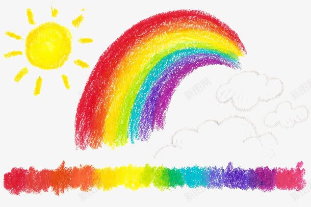 手绘的云彩彩虹png免抠素材_88icon https://88icon.com 云 云彩 准备起跑 卡通手绘 天空 太阳