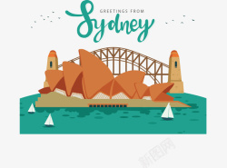 澳大利亚悉尼旅游海报矢量图素材