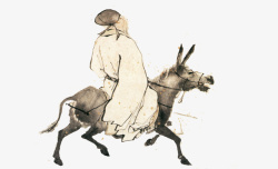 古代代步工具骑上毛驴上的老人高清图片