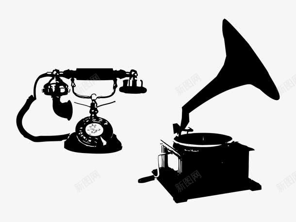复古留声机和电话png免抠素材_88icon https://88icon.com 古代喇叭 复古 怀旧 电话 留声机 留音机 音乐