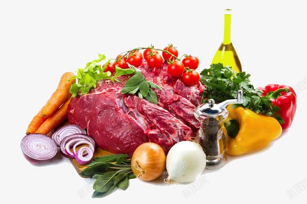 新鲜牛肉蔬菜png免抠素材_88icon https://88icon.com 牛排 矢量素材 膳食纤维 菜类图片 调味品 鲜果蔬菜