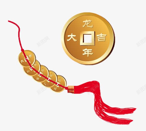 龙年大吉的卡通钱串png免抠素材_88icon https://88icon.com 卡通钱串 大吉 钱串 龙年 龙年大吉