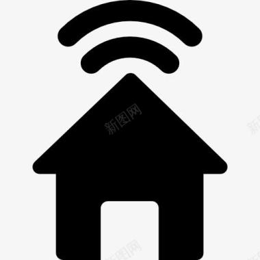 家居房子与WiFi图标图标