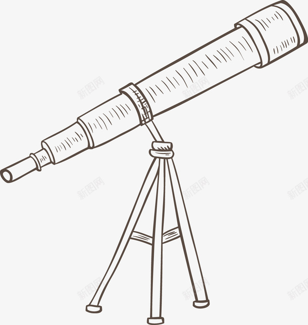天文望远镜素描画png免抠素材_88icon https://88icon.com 天文望远镜 望远镜 简图 简笔 素描 绘画图