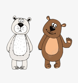 棕色的熊卡通手绘呆萌的棕熊矢量图高清图片