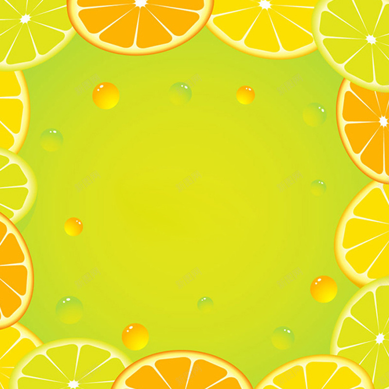 清新水果片背景图jpg设计背景_88icon https://88icon.com 主图 卡通 手绘 柠檬 橙子 清新 童趣 边框