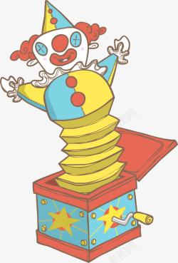 弹簧小丑黄色立体杰克盒子高清图片