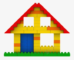 智力拼搭玩具玩别墅塑料积木实物高清图片
