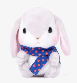 垂耳兔公仔戴围巾的垂耳兔公仔高清图片