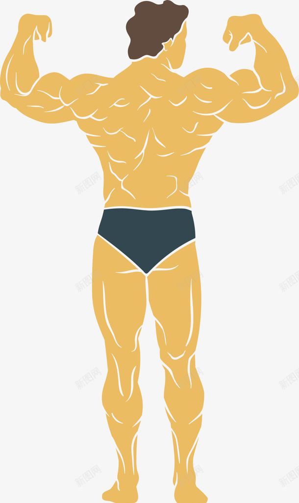 黄色强壮肌肉男人png免抠素材_88icon https://88icon.com 健康 强壮男人 强身健体 肌肉男人 运动健身 锻炼