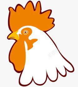 彩色公鸡素材一只卡通公鸡头高清图片
