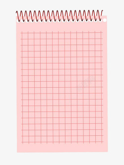活页圈粉色手绘格子线圈作业本高清图片