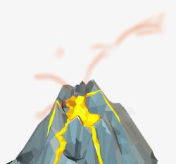 卡通火焰山岩浆火山素材