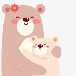 幸福母子卡通拥抱的母子熊高清图片
