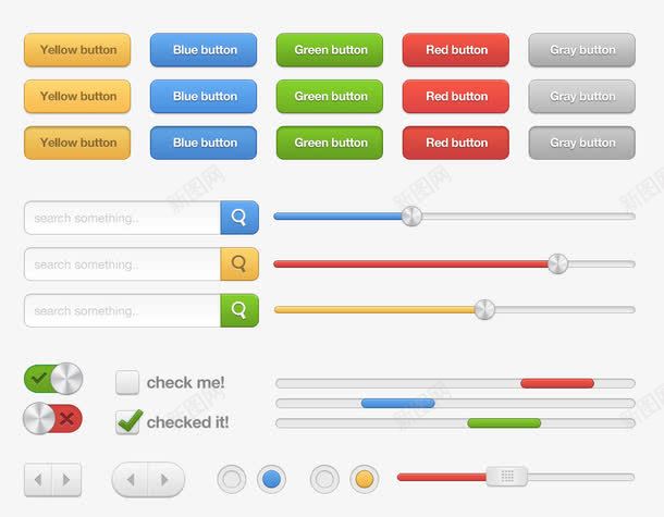 网页元素png免抠素材_88icon https://88icon.com 按钮 搜索 滚动条 进度条