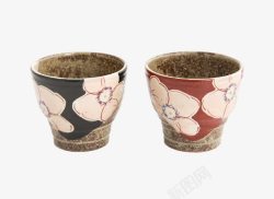日式陶瓷小杯组合素材
