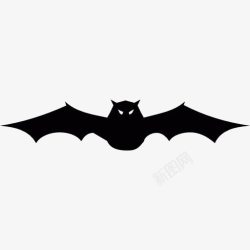 令人蝙蝠翅膀延伸正面图标高清图片