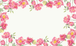 小清新粉色手绘花环边框系列素材