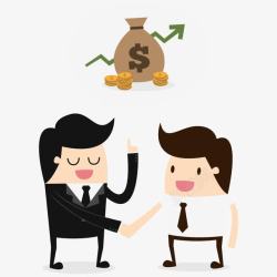 员工介绍老板和员工谈到钱插画高清图片