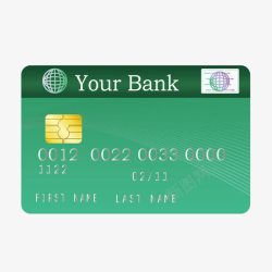 绿色银行卡信用卡储蓄卡矢量图素材