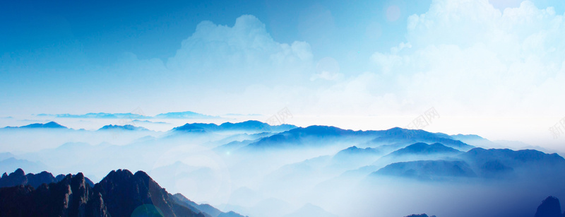 大气山川河流风景背景图背景