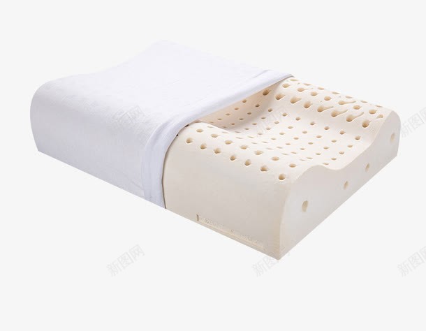 天然进口乳胶枕头png免抠素材_88icon https://88icon.com 弹性乳胶 白色枕头 舒适睡眠 舒适高度