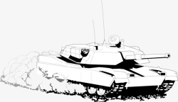 行驶的战斗坦克机械矢量图素材