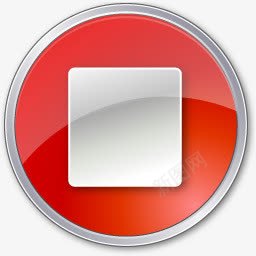 红色的停止按钮图标图标