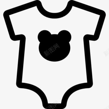 绵布背景婴儿假人熊头剪影图标图标