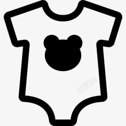 时尚宝宝婴儿假人熊头剪影图标高清图片