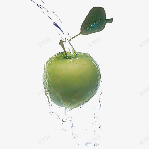浇水的青苹果png免抠素材_88icon https://88icon.com 水流 水滴 流下来 浇水 青色 青苹果