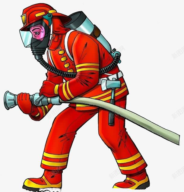 红色衣服的消防员png免抠素材_88icon https://88icon.com 担当 水 消防员 红色 装饰