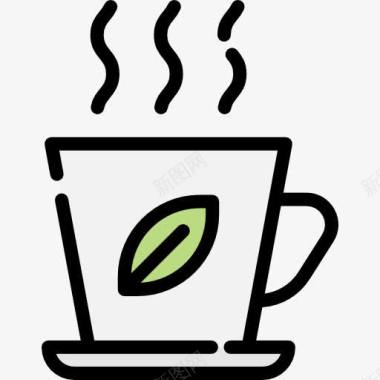 热茶线型茶杯图标图标