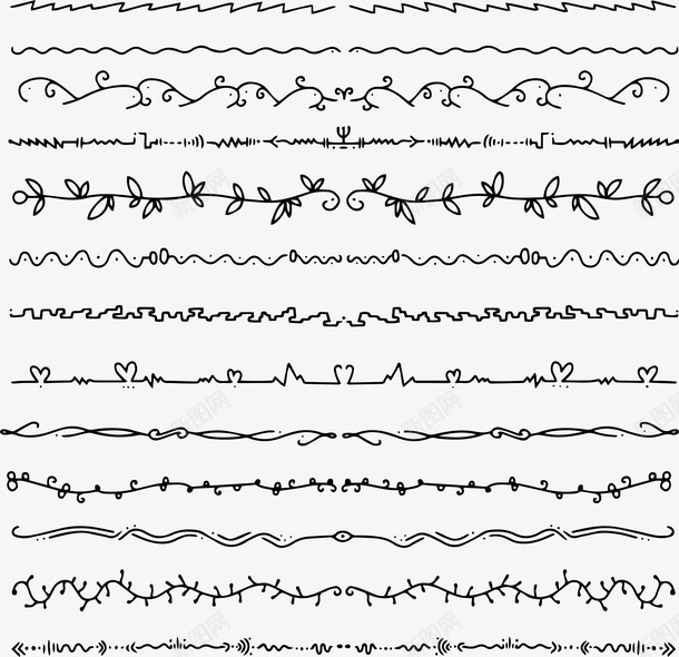 手绘线条边框矢量图eps免抠素材_88icon https://88icon.com 分隔栏 手绘分隔栏 手绘线条 手绘边框 手绘风 矢量png 矢量图