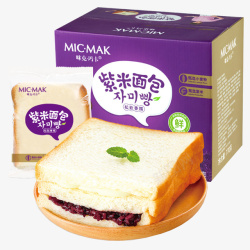 紫米面包营养夹心紫米早餐包高清图片