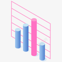资料报告一个立体柱状分析图标高清图片