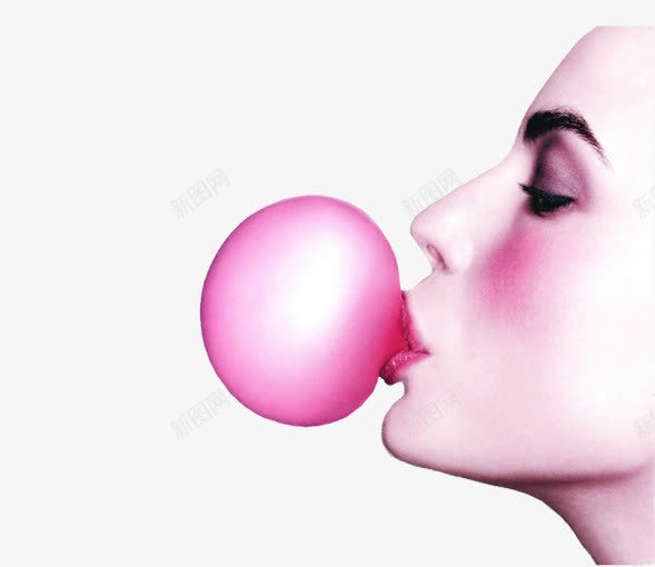 粉色的泡泡片png免抠素材_88icon https://88icon.com 创意背景图片 口香糖图片 吹泡泡的小女孩 泡泡糖