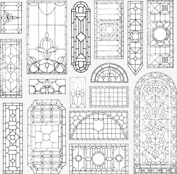 古典门窗和屏风花纹装饰矢量图ai免抠素材_88icon https://88icon.com 吊顶 屏风 底纹边框 花格 花纹 镂空 门窗 雕刻 矢量图